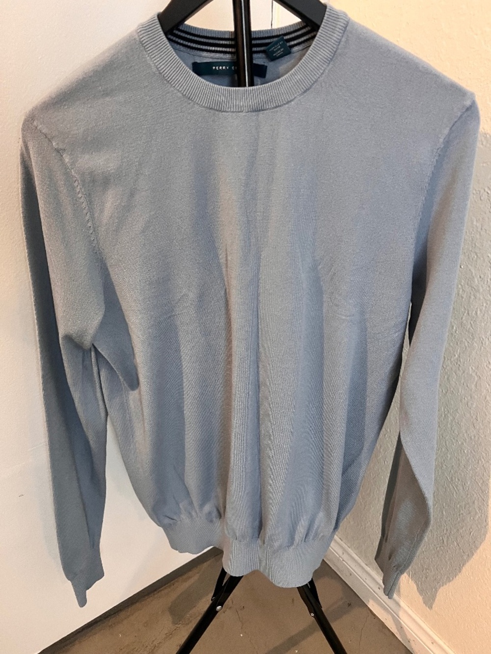 Perry Ellis Mens Dusty Blue Lightweight Sweater | Size Medium